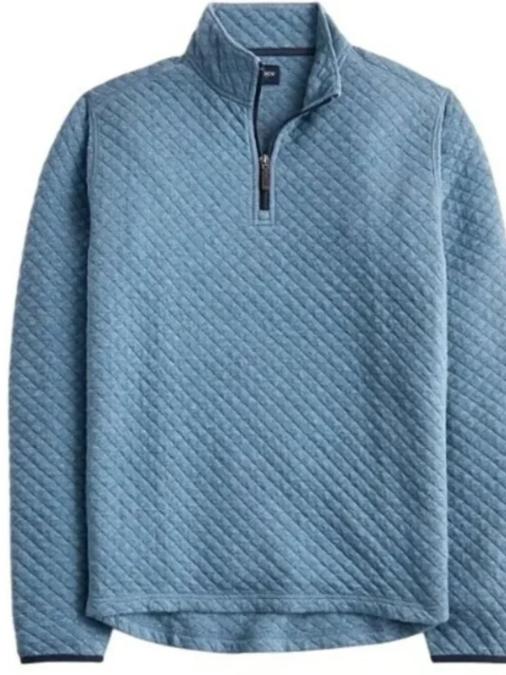 J. CREW AUTHENTIC  QUILTED 1/4 ZIP PULLOVER SWEATER SWEATSHIRT BLUE NWOT L